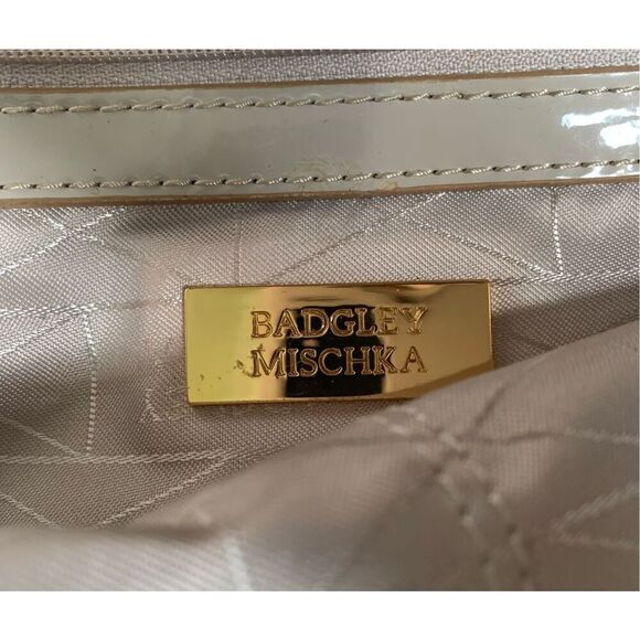 BADGLEY MISCHKA BLACK MIRANDA HOUNDSTOOTH CALF HAIR LEATHER PURSE SHOULDER BAG - Picture 3 of 10